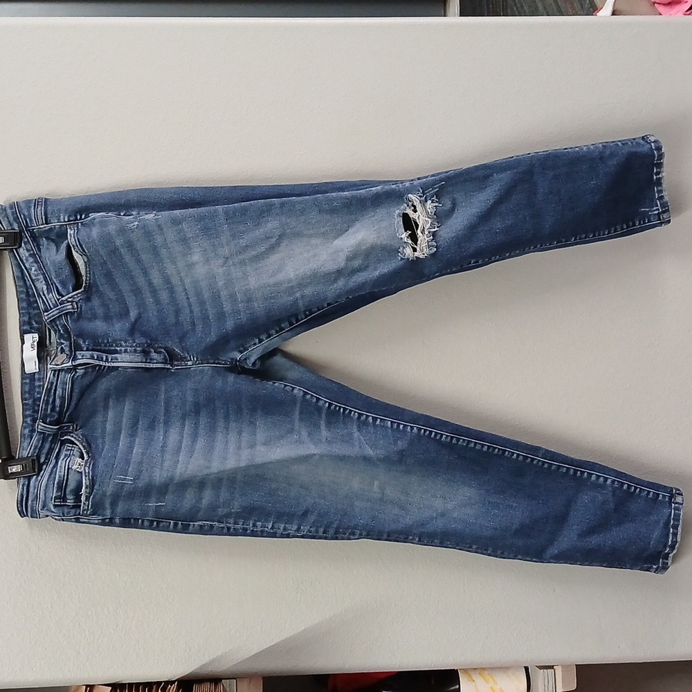 VERVET Distressed High Rise Skinny Jean Medium Wash Size 18